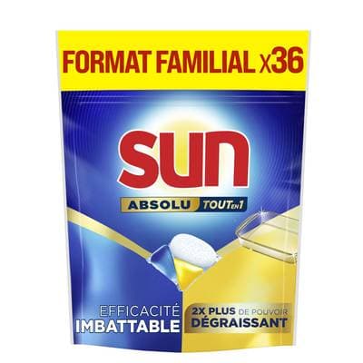 Sun Lave-Vaisselle Capsules Absolu Tout en 1 Dégraissant, 36 capsules