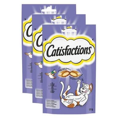 Catisfactions Friandises Canard pour chat et chaton, Lot de 3x60g