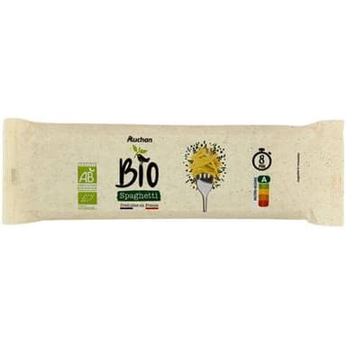 Auchan BIO Pâtes Spaghetti Bio cuisson rapide 8 min, 400g