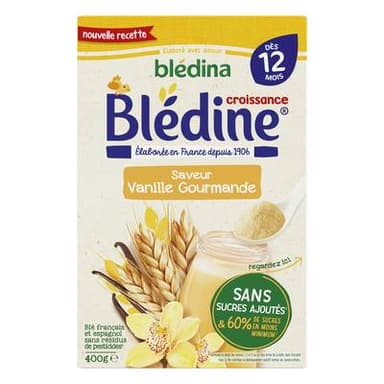 Blédina - Blédine Céréales Saveur Vanille Gourmand Bébé Dès 12 mois, 400g