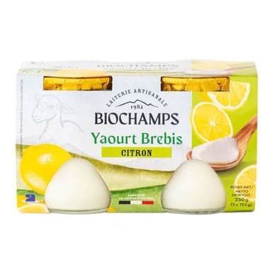 Biochamps Yaourt bio citron au lait de brebis, 2x125g