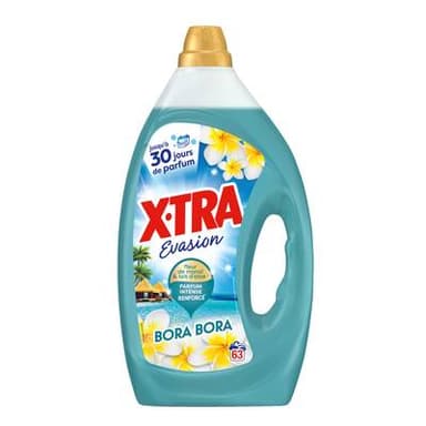 X Tra Lessive Liquide Evasion Bora Bora Fleur de Monoï & Lait d'Aloé, 2,835L