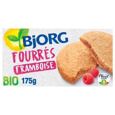Bjorg Fourrés à la framboise bio, 175g