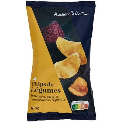 Auchan Collection Chips de légumes, 100g