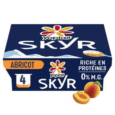Yoplait Skyr sur lit d'abricot, 4x100g