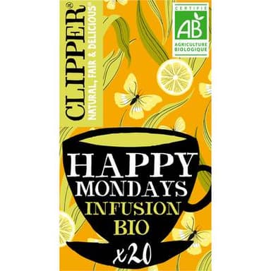 Clipper Infusion Citron Gingembre Bio - 20 sachets, 45g