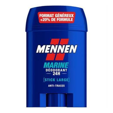Mennen Déodorant stick Large Homme Anti-trace Marine, 60ml