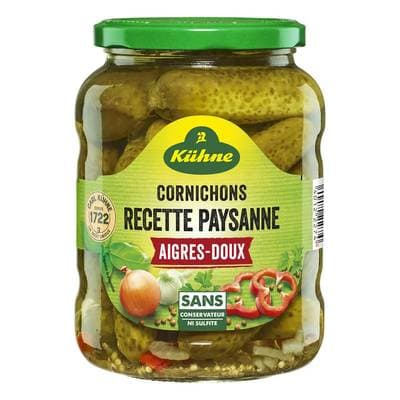 Kühne Cornichons aigres-doux recette paysanne, 360g