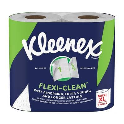 Kleenex Essuis tout flexi-clean, 2 rouleaux