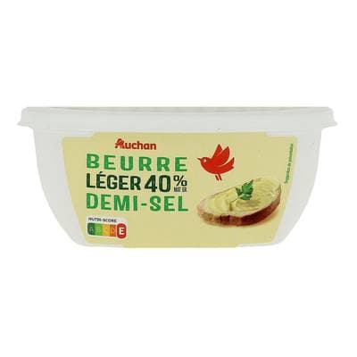 Auchan  Beurre barquette demi sel 40%mg, 250g