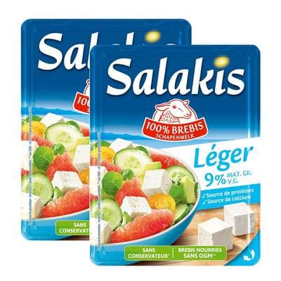 Salakis Féta légère 9%mg, Lot de 2x200g