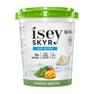 Isey Skyr Mangue Matcha 2%mg sans lactose, 400g