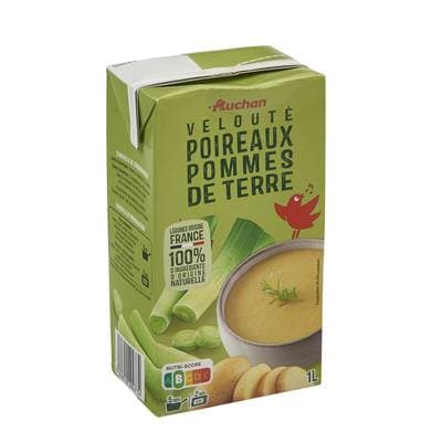 Auchan Soupe velouté de poireaux et de pommes de terre, 1L