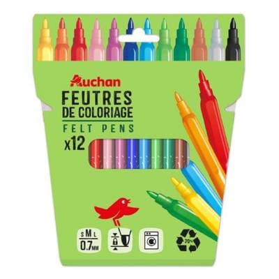 Auchan Feutres de coloriage, 12 feutres