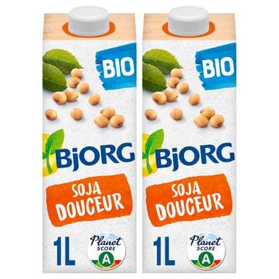 Bjorg Soja Douceur Boisson Végétale Bio, Lot de 2x1L