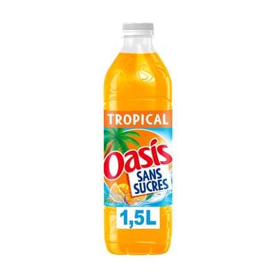 Oasis Boisson aux fruits tropical sans sucre, 1,5L