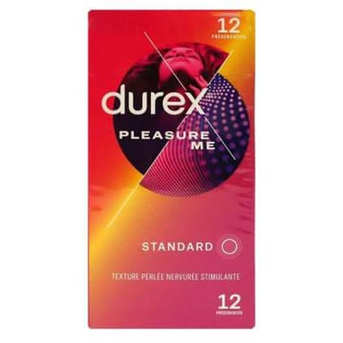 Durex Préservatifs Standard Pleasure Me, 12 pièces