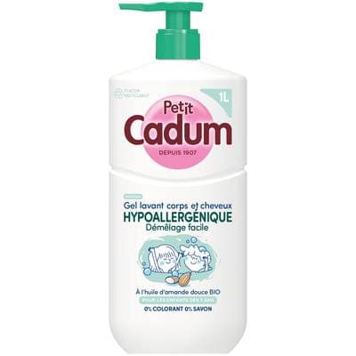 Cadum Gel Lavant Corps et Cheveux Hyppoallergénique, 1L