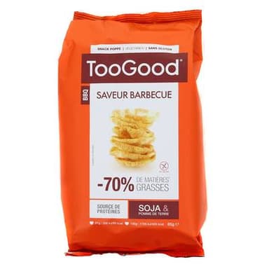 Too Good Chips soja pomme de terre saveur barbecue, 85g