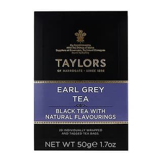 Taylors of Harrogate Thé Noir Earl Grey aromatisé à la bergamote 20 sachets, 50g