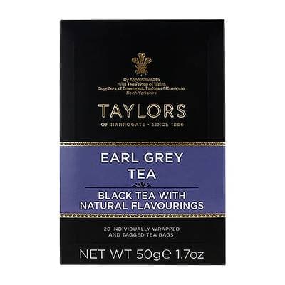 Taylors of Harrogate Thé Noir Earl Grey aromatisé à la bergamote 20 sachets, 50g
