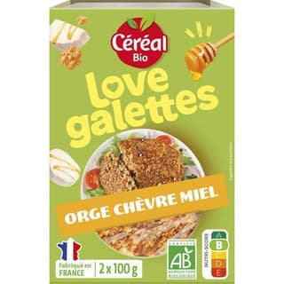 Céréal Bio Galettes Céréales, Orge, Chèvre et Miel Bio, 2x100g
