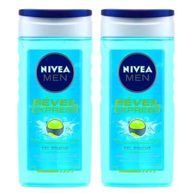 Nivea Men Gel douche Réveil Express 3en1, Lot de 2x250ml