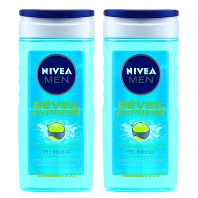 Nivea Men Gel douche Réveil Express 3en1, Lot de 2x250ml