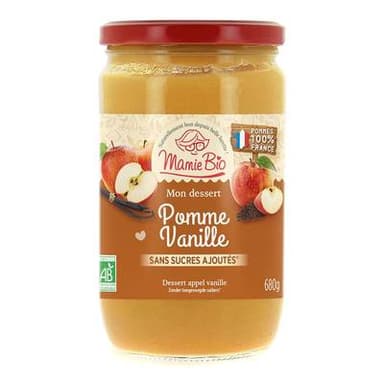 Mamie Bio Purée de pomme vanille bio, sans sucres ajoutés, 680g