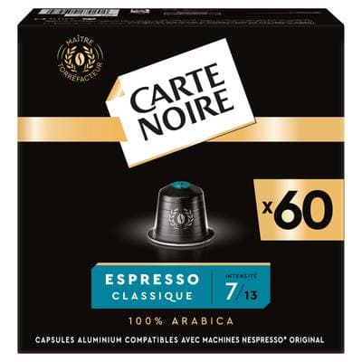 Carte Noire Capsules de café Espresso Classique n°7 compatibles Nespresso, 60 capsules