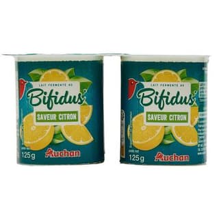 Auchan Yaourt au bifidus au citron, 4x125g