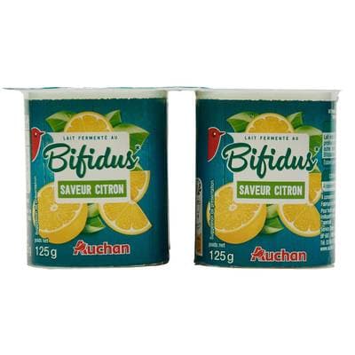 Auchan Yaourt au bifidus au citron, 4x125g