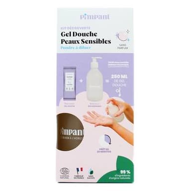 Pimpant Gel douche sans parfum Kit Découverte, 1 recharge + 1 bouteille