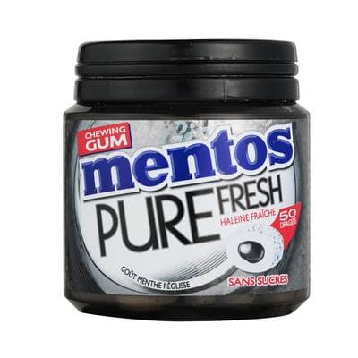 Mentos Pure Fresh Menthe Réglisse, 50 chewing gums
