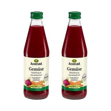 Alnatura Jus de légumes fraîchement transformés bio, Lot de 2x33cl