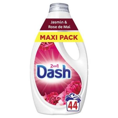 Dash Lessive liquide Jasmin et Rose de Mai, 1,8L