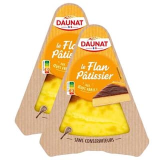 DAUNAT Flan pâtissier aux oeufs frais, Lot de 2x120g