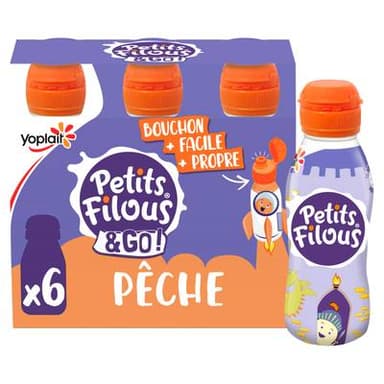 Petits Filous Yaourt à Boire Pêche, 6x100g