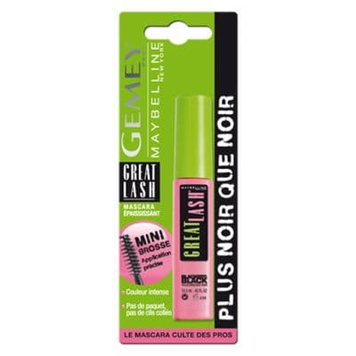 Gemey Maybelline Mascara Great Lash Blackest, Noir