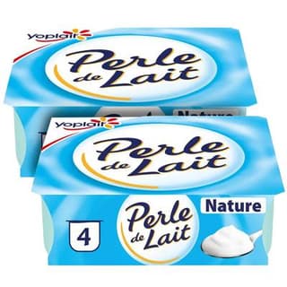 Perle de lait Yaourt Nature, Lot de 2 - 4x125g