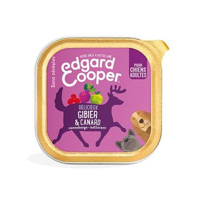 Edgard Cooper Barquette Gibier et Canard sans céréales pour Chien adulte, 100g