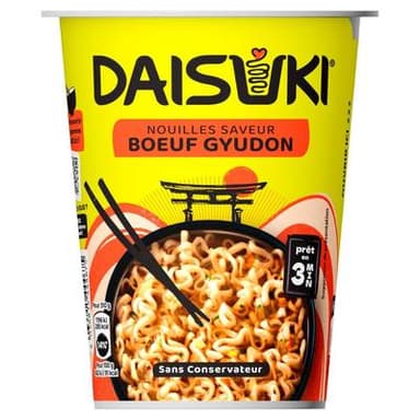 Daisuki Nouilles Instantanées Boeuf Gyudon en Cup, 60g