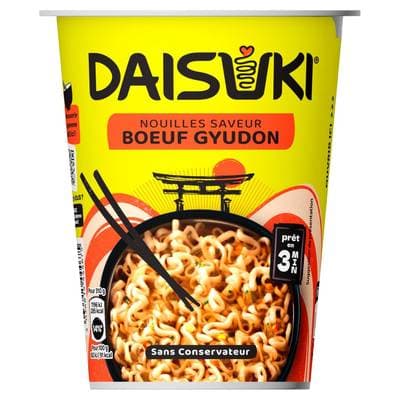Daisuki Nouilles Instantanées Boeuf Gyudon Ramen en Cup, 60g