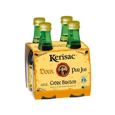 Kerisac Cidre Breton doux pur jus 6°, 4x25cl