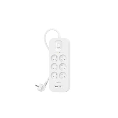 Belkin Multiprise parafoudre 6 prises avec ports USB-C et USB-A, 2  m