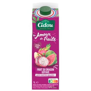 Cidou Nectar fruit du dragon goyave sans sucres ajoutés, 1L