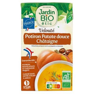 Jardin Bio Etic Soupe Velouté Potiron Patate Douce Châtaigne Bio, 1L