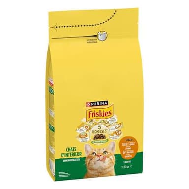 Purina - Friskies Croquettes Poulet Dinde Légumes pour chat adulte d'intérieur, 1,5kg