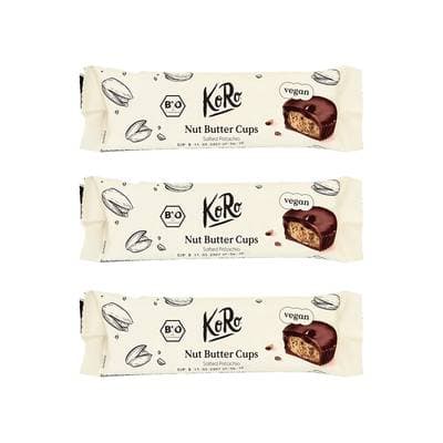Koro Bouchées Nut Butter Cups pistaches salées bio, Lot de 3 - 3x13g