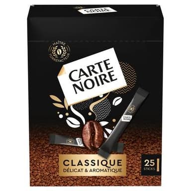Carte Noire Café Soluble Classique, 25 Sticks